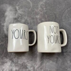 Rae Dunn Artisan Collection By Magenta White Ceramic "Not Yours" Mug - Lot of 2